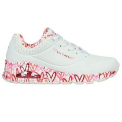 Buty sportowe damskie Skechers Uno Loving Love. Czerwone obuwie sportowe Skechers, z tkaniny, bez zapięcia, trekkingowe, Skechers Sport. Za 349.00 zł.
