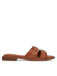 Clarks Klapki Ariany Mule 26181239 Brązowy. Brązowe klapki Clarks, bez wzorów, ze skóry, bez obcasa. Za 309.99 zł.
