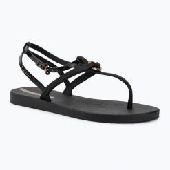 Sandały damskie Ipanema Atena. Czarne sandały Ipanema, bez wzorów, z materiału, klasyczne, bez obcasa, bez zapięcia. Za 139.99 zł.