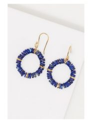 AMAZONIA Pozłacane kolczyki "Zaniyah" z lapis lazuli rozmiar: onesize. Niebieskie kolczyki AMAZONIA, z lazurytem, pozłacane, z zapięciem typu bigiel. Za 109.78 zł.