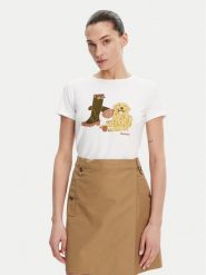 Barbour T-Shirt Rowen LTS0668WH11 Biały Regular Fit. Białe t-shirty Barbour, bez wzorów, z bawełny, bez kołnierzyka, bez ramiączek. Za 149.99 zł.