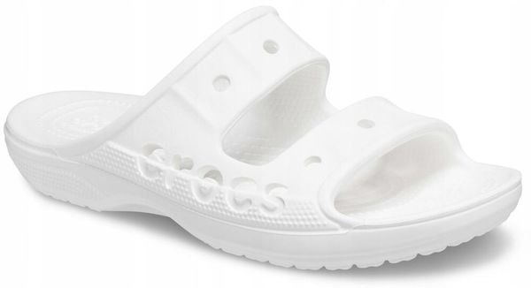 Klapki Dla Dorosłych Crocs Baya Sandal. Brązowe klapki Crocs, bez wzorów, z materiału, bez obcasa. Za 119.99 zł.