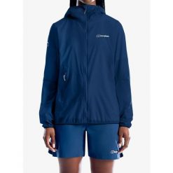 Kurtka przeciwwiatrowa damska Berghaus Pendower Wind Jkt Af. Niebieskie kurtki sportowe Berghaus, bez wzorów, z softshellu, bez kaptura, trekkingowe. Za 500.49 zł.