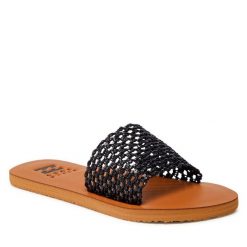 Klapki Billabong. Czarne klapki Billabong, bez wzorów, bez obcasa. Za 69.99 zł.