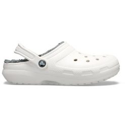 Klapki Crocs Model Classic Lined Clog Kolor Biały. Białe klapki Crocs, bez wzorów, z gumy, bez obcasa. W wyprzedaży za 175.47 zł.