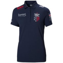 Damska koszulka polo Helly Hansen Crew Tech. Niebieskie bluzki Helly Hansen, bez wzorów, bez kołnierzyka, bez ramiączek. W wyprzedaży za 288.35 zł.