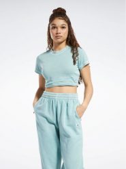 Reebok T-Shirt Classics Natural Dye Cropped Fitted T-Shirt HK4968 Szary. Szare t-shirty Reebok, l, bez wzorów, z bawełny, bez kołnierzyka, bez ramiączek. Za 69.99 zł.