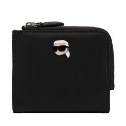 Mały Portfel Damski KARL LAGERFELD. Czarne portfele KARL LAGERFELD, bez wzorów. Za 429.99 zł.
