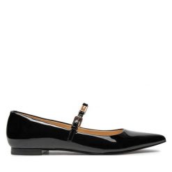 Baleriny Guess. Czarne baleriny Guess, z aplikacjami, bez obcasa. Za 339.99 zł.