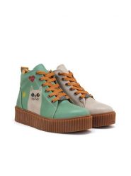 Goby Sneakersy w kolorze kremowo-zielonym rozmiar: 36. Brązowe trampki Goby, bez wzorów, za kostkę, bez zapięcia. Za 245.96 zł.