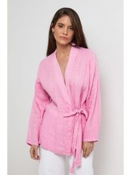Rodier Lin Lniany kardigan w kolorze jasnoróżowym rozmiar: XL/XXL. Różowe kardigany Rodier Lin, xl, bez wzorów, ze lnu. Za 140.53 zł.
