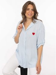 Zwillingsherz Tunika "Stripes & Heart" w kolorze błękitnym rozmiar: onesize. Niebieskie tuniki Zwillingsherz, bez wzorów, z bawełny, bez kołnierzyka, bez ramiączek. Za 179.95 zł.