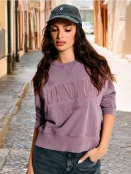 Bluza - fioletowy. Fioletowe bluzy Sinsay, l, bez wzorów, bez kaptura. Za 59.99 zł.
