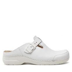 Klapki Nursing Care. Białe klapki Nursing Care, bez wzorów, bez obcasa. Za 299.99 zł.