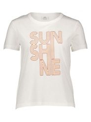 JDY Koszulka "Michigan Life" w kolorze białym rozmiar: XS. Białe bluzki JDY, xs, bez wzorów, z bawełny, bez kołnierzyka, bez ramiączek. Za 30.85 zł.