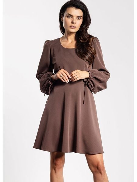 Awama Sukienka w kolorze brązowym rozmiar: L. Brązowe sukienki Awama, l, bez wzorów, bez kołnierzyka, bez ramiączek, mini. Za 145.26 zł.