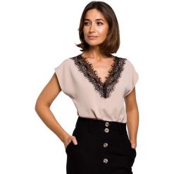 Stylove Bluzka w kolorze beżowym rozmiar: S. Brązowe bluzki Stylove, s, bez wzorów, z koronki, bez kołnierzyka, bez ramiączek. Za 100.52 zł.