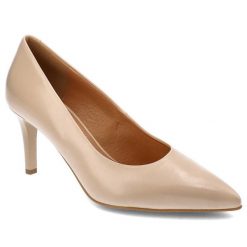 Beżowe Szpilki Szydłowski Eleganckie Obuwie Damskie. Brązowe szpilki Szydłowski, bez wzorów, ze skóry, eleganckie, bez obcasa, na obcasie, bez zapięcia. Za 289.00 zł.