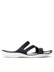 Crocs Klapki Swiftwater Sandal W 203998 Czarny. Czarne klapki Crocs, bez wzorów, z tworzywa sztucznego, bez obcasa. Za 159.99 zł.
