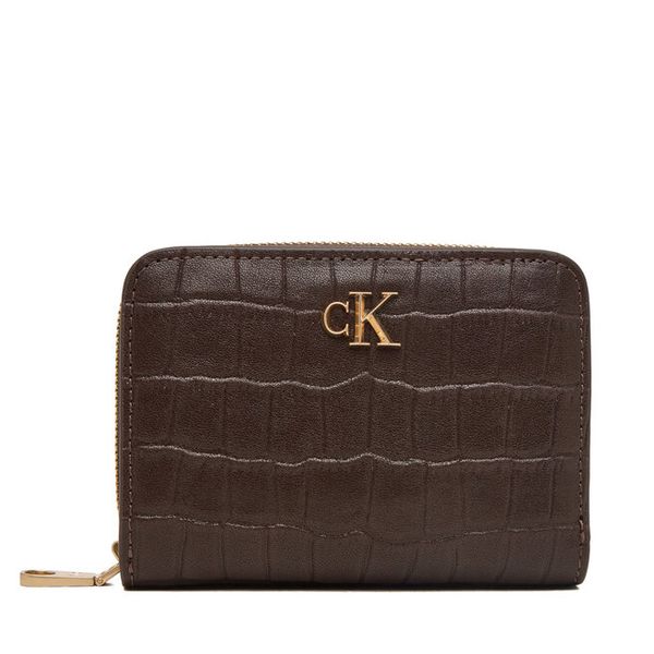 Portfel Calvin Klein. Brązowe portfele Calvin Klein, bez wzorów. Za 289.99 zł.
