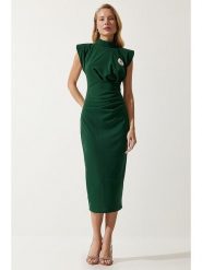 Happiness Istanbul Sukienka w kolorze zielonym rozmiar: 38. Zielone sukienki Happiness Istanbul, bez wzorów, bez kołnierzyka, bez ramiączek, midi. Za 100.99 zł.