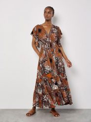 Apricot Sukienka w kolorze jasnobrązowym rozmiar: M. Brązowe sukienki Apricot, m, bez wzorów, z wiskozy, bez kołnierzyka, bez ramiączek, maxi. Za 108.99 zł.