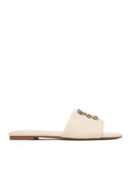 Nine West Klapki CEO-SMRL393663-02 Écru. Białe klapki Nine West, bez wzorów, z materiału, bez obcasa. Za 169.99 zł.