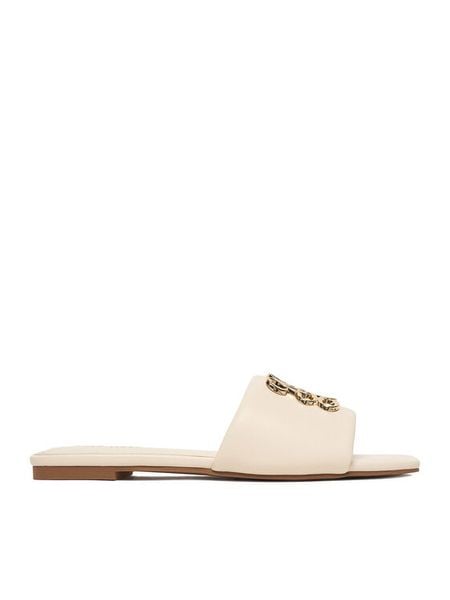 Nine West Klapki CEO-SMRL393663-02 Écru. Białe klapki Nine West, bez wzorów, z materiału, bez obcasa. Za 117.99 zł.