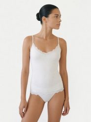 Ysabel Mora Podkoszulek 19459 Kremowy Slim Fit. Białe koszule nocne YSABEL MORA, l, bez wzorów, z wiskozy, bez ramiączek. Za 109.99 zł.