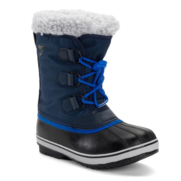 Śniegowce juniorskie Sorel Yoot Pac Nylon Wp. Niebieskie trapery i śniegowce Sorel, z nylonu. Za 289.99 zł.