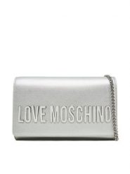 LOVE MOSCHINO Torebka JC4103PP1MKD196B Srebrny. Szare torebki klasyczne Love Moschino, bez wzorów, ze skóry, bez dodatków. Za 429.99 zł.