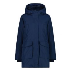 Parka damska z kapturem CMP. Niebieskie parki CMP, sportowe, z kapturem. W wyprzedaży za 603.30 zł.