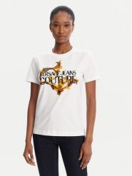 Versace Jeans Couture T-Shirt 79HAHE06 CJ00E Biały Regular Fit. Białe t-shirty Versace Jeans Couture, l, bez wzorów, z bawełny, bez kołnierzyka, bez ramiączek. Za 649.99 zł.