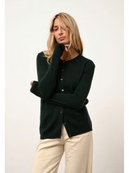 Just Cashmere Kaszmirowy kardigan "Katharine" w kolorze ciemnozielonym rozmiar: XL. Zielone kardigany Just Cashmere, xl, bez wzorów, z kaszmiru. Za 369.99 zł.
