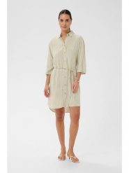 Kaffe Sukienka w kolorze beżowo-kremowym rozmiar: 38. Brązowe sukienki Kaffe, bez wzorów, z tkaniny, bez kołnierzyka, bez ramiączek, midi, rozkloszowane. Za 173.99 zł.