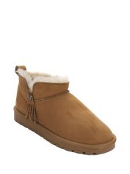 ISLAND BOOT Botki zimowe "Ilonie" w kolorze jasnobrązowym rozmiar: 39. Brązowe botki Island Boot, na zimę, z aplikacjami, z materiału, z okrągłym noskiem, bez obcasa, bez zapięcia. Za 136.45 zł.