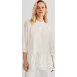 Długa koszula ze stójką - Biały. Koszule Reserved. Za 119.99 zł.