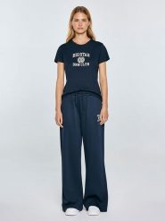 BIG STAR Koszulka "Bensa" w kolorze granatowym rozmiar: XL. Niebieskie bluzki Big Star, xl, bez wzorów, z bawełny, retro, bez kołnierzyka, bez ramiączek. Za 39.99 zł.