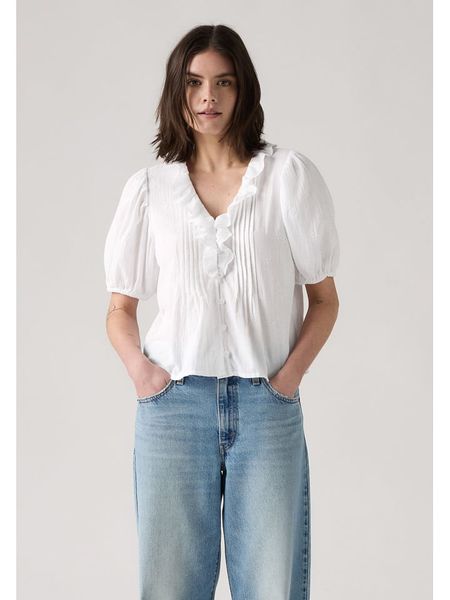Levi's Bluzka w kolorze białym rozmiar: XS. Białe bluzki Levi's®, s, bez wzorów, z bawełny, bez kołnierzyka, bez ramiączek. Za 113.63 zł.