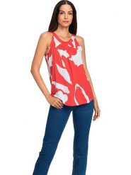 Heine Top w kolorze kremowo-czerwonym rozmiar: 44. Brązowe topy Heine, bez wzorów, bez kołnierzyka, bez ramiączek. Za 70.24 zł.