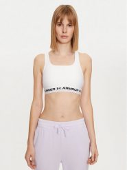 Under Armour Biustonosz sportowy Crossback Mid Bra 1361034 Biały. Białe koszulki sportowe Under Armour, bez wzorów, z syntetyku, bez ramiączek, na fitness i siłownię. Za 79.99 zł.