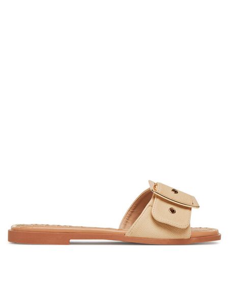 DeeZee Klapki 760-4 Beżowy. Brązowe klapki DeeZee, bez wzorów, ze skóry, bez obcasa. Za 89.99 zł.