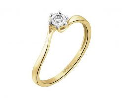 Pierścionek z żółtego i białego złota z brylantem - 0,05 ct - próba 585. Białe pierścionki Apart, z brylantem, złote. W wyprzedaży za 1,673.00 zł.