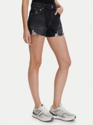 Tommy Jeans Szorty jeansowe DW0DW22687 Czarny Regular Fit. Czarne szorty Tommy Jeans, bez wzorów, z bawełny. Za 329.99 zł.
