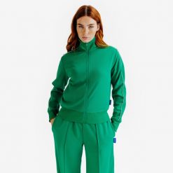 Bluza dresowa damska Heritage. Białe bluzy DECATHLON, s, bez wzorów, z dresówki, bez kaptura. Za 119.99 zł.