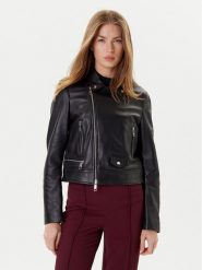 BOSS Kurtka skórzana Sayuri 50548471 Czarny Regular Fit. Czarne kurtki Boss, bez wzorów, ze skóry, bez kaptura. Za 2,599.00 zł.