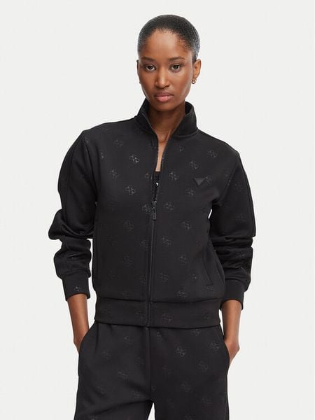 Guess Bluza V6YQ12 K4297 Czarny Regular Fit. Czarne bluzy Guess, l, z aplikacjami, z syntetyku, bez kaptura. Za 344.99 zł.