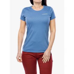 Koszulka bawełniana damska La Sportiva Mantra T-Shirt. Niebieskie koszulki sportowe La Sportiva, bez wzorów, z bawełny, bez ramiączek. Za 156.99 zł.