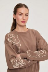 Bluza z długim rękawem z aplikacją. Bluzy MOODO, l, z aplikacjami, z bawełny, bez kaptura. Za 139.99 zł.