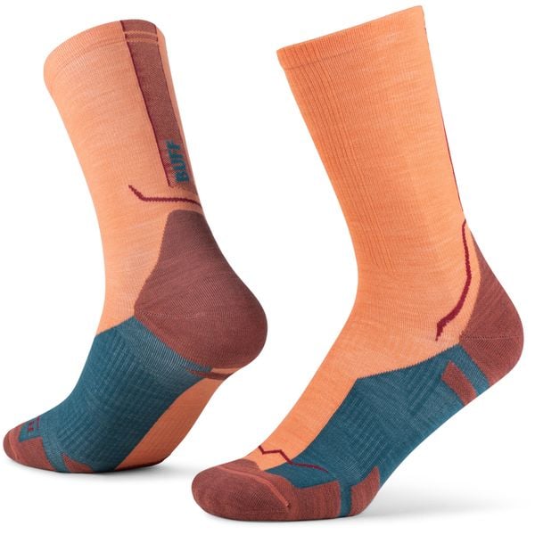 Skarpetki BUFF Merino Flamingo. Żółte skarpety Buff, bez wzorów, z elastanu. Za 99.99 zł.